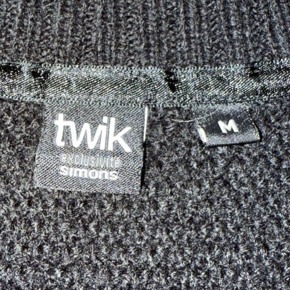 Twik Exclusive Simons Sweater Dress Mini Black Bodycon Women's Size M - Picture 9 of 10